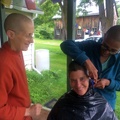 Head shave for an upasika